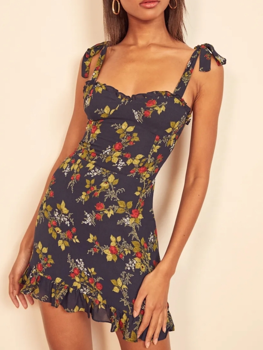Reformation Bordeaux Christine Mini Dress